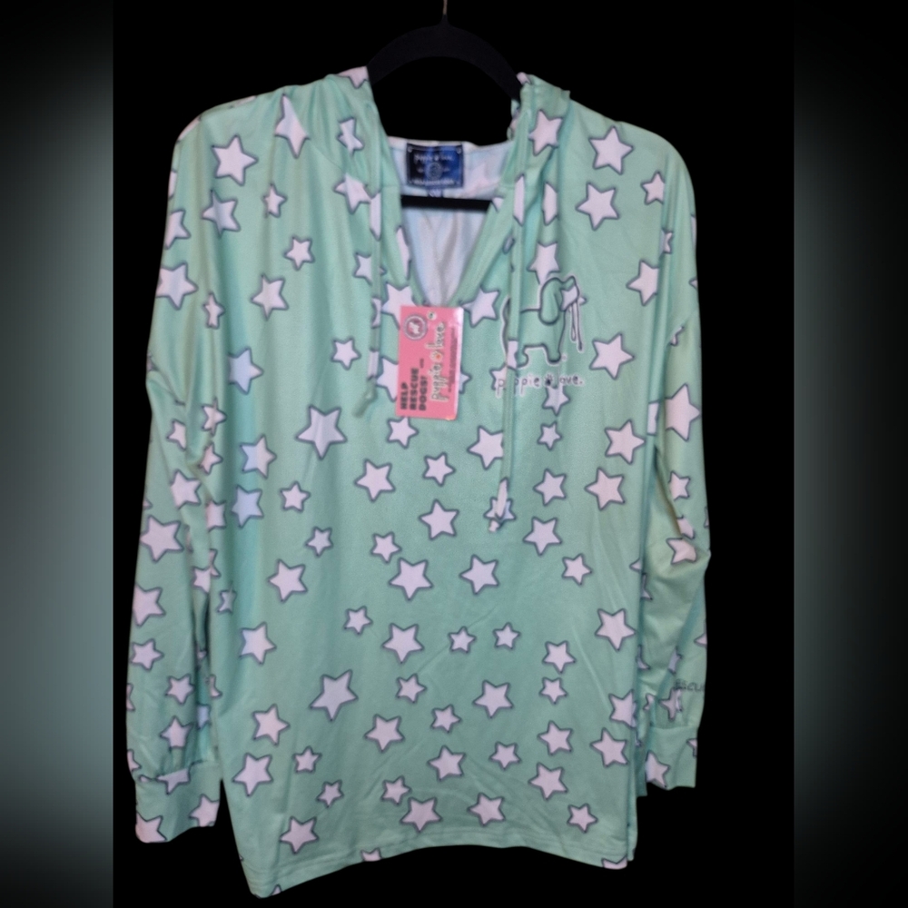 ☘️Puppie Love Mint Hoodie with Stars